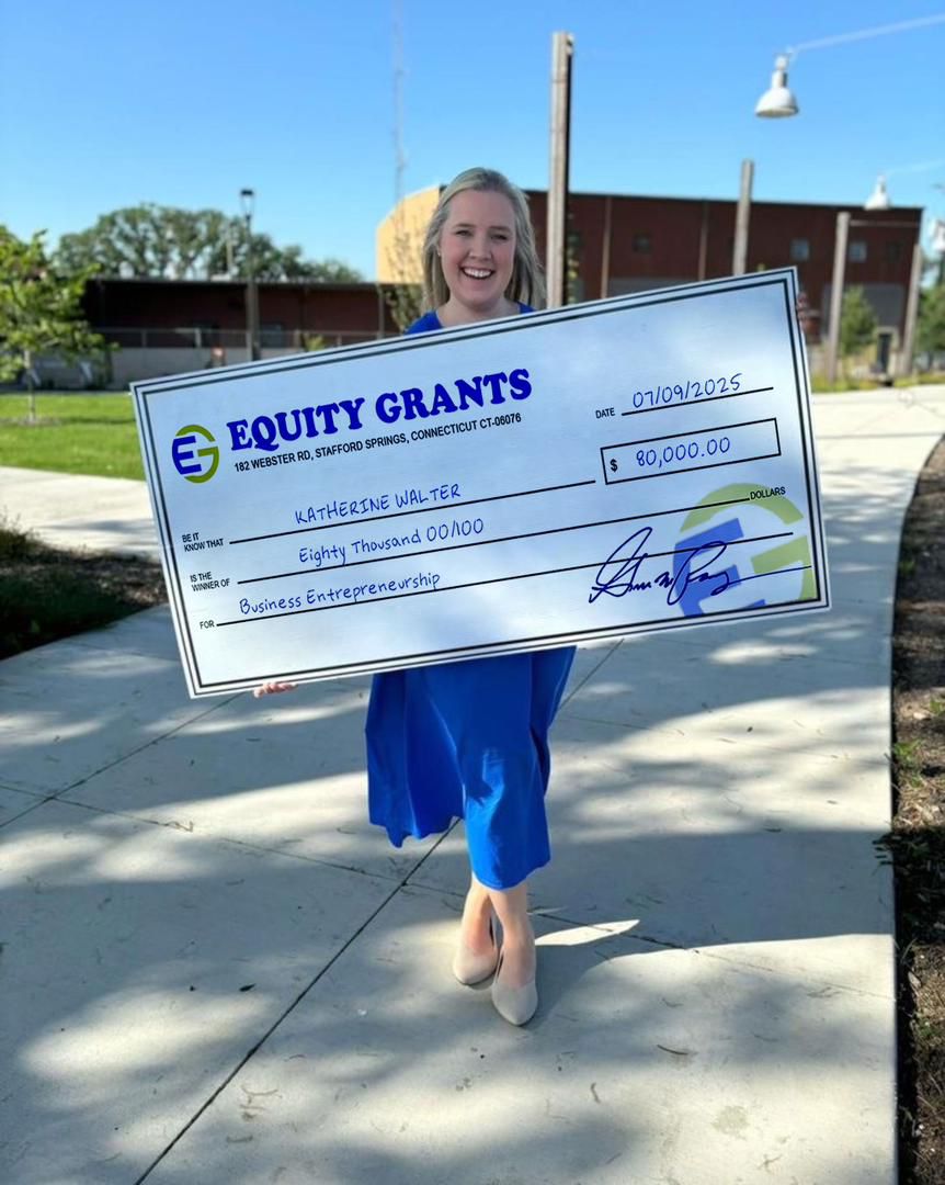 Happy grant recipient