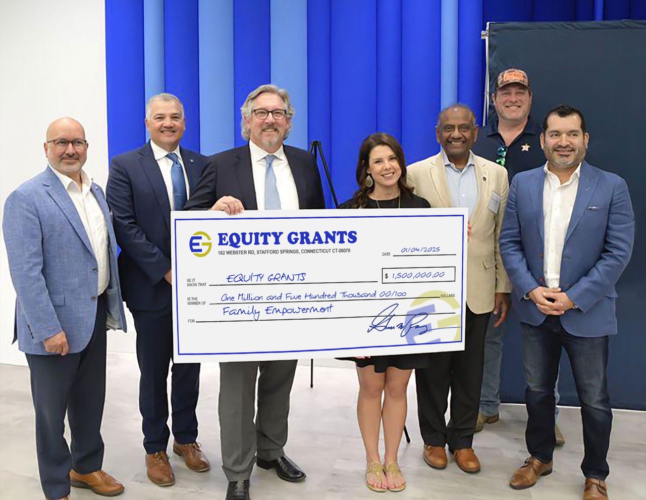 Happy grant recipient