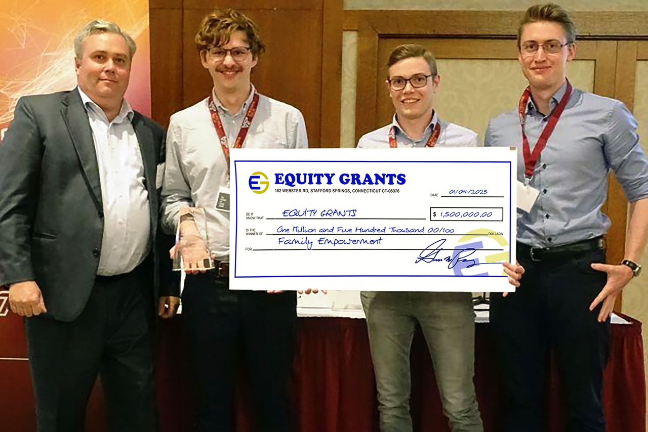 Happy grant recipient